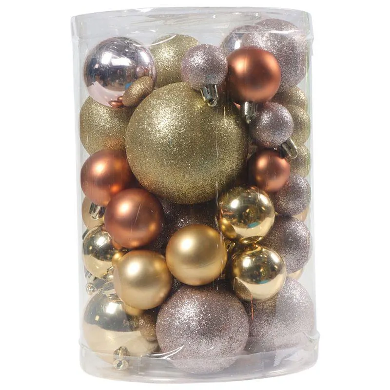 Set 48 globuri pentru Craciun Actuel, plastic, diverse modele