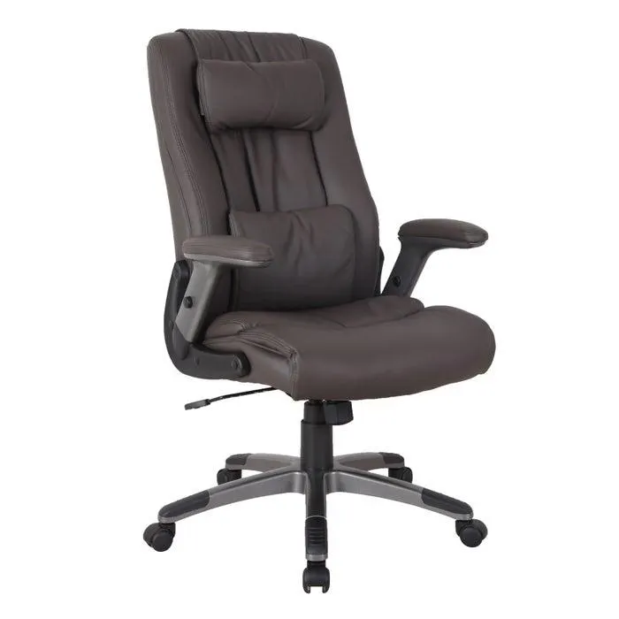 Scaun birou directorial Nasturtium, rotativ, imitatie piele, maro