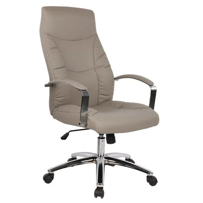 Scaun birou directorial US62, rotativ, imitatie piele, gri