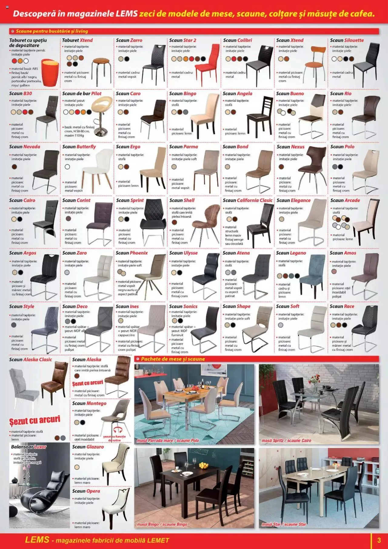 Catalog Lem’s - Mese, scaune, colțare și banchete de la 1 septembrie până la 31 decembrie 2023 - Revista Pagina 3