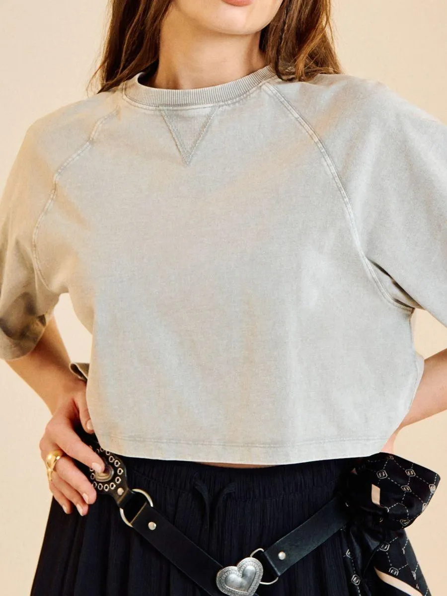 Tricou din bumbac cu efect de prespălare