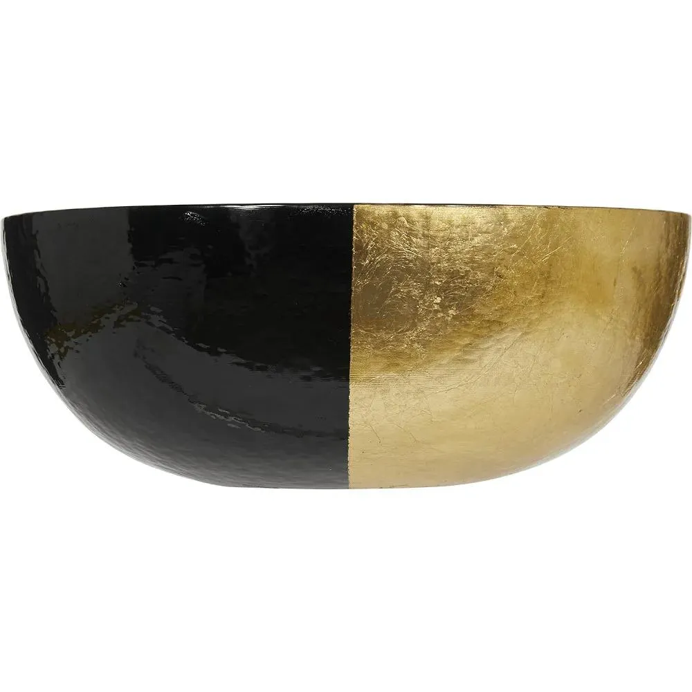 Bol pentru salata in 2 culori, 20 cm, Negru/Auriu