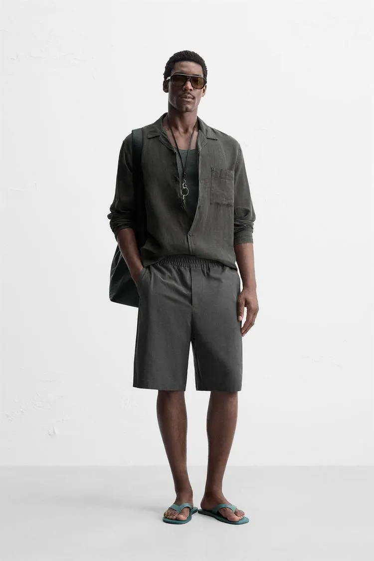 BERMUDE RELAXED FIT DIN BUMBAC