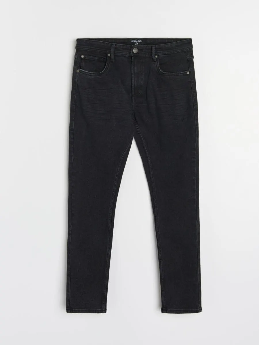 Blugi slim fit cu efect de spălare