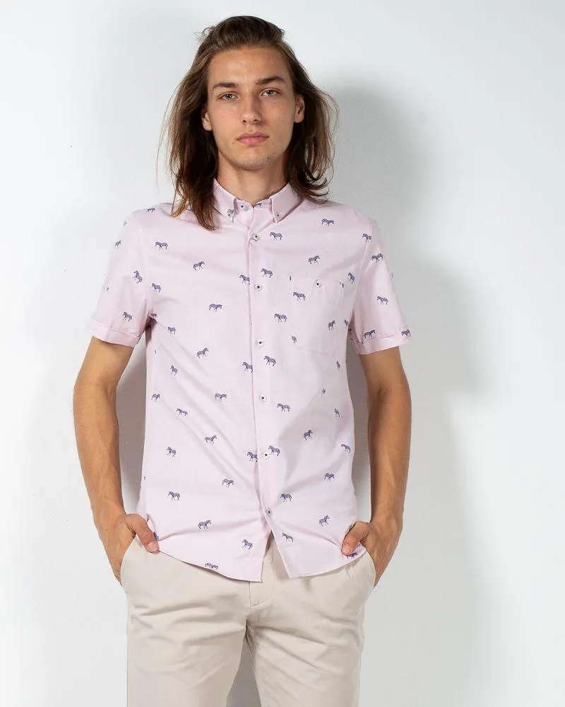 Camasa din bumbac cu maneca scurta si imprimeu 23MIS01001