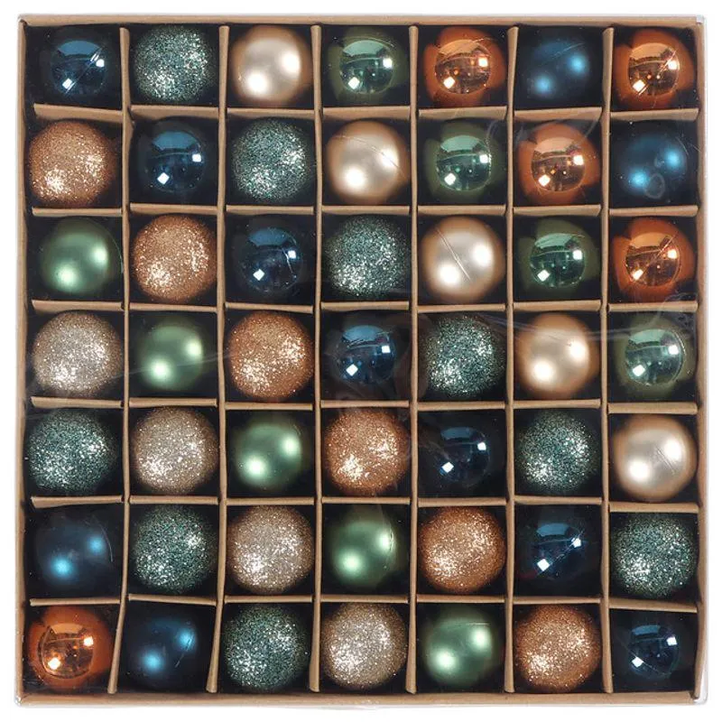 Set 49 globuri pentru Craciun Actuel, plastic, asortate