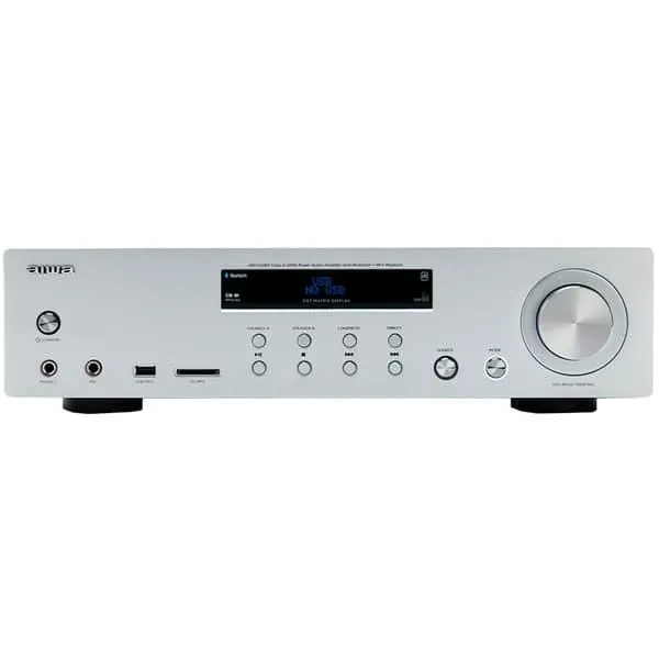 Amplificator stereo AIWA AMU-120BT/SL, 120W, Bluetooth, argintiu