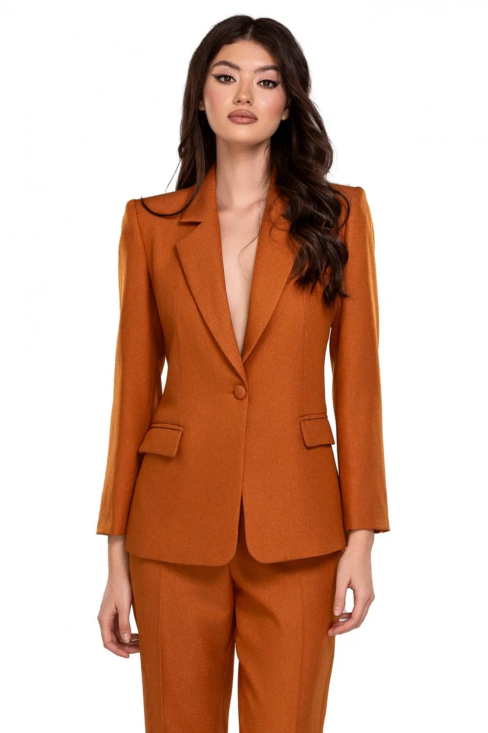 Sacou caramiziu din stofa