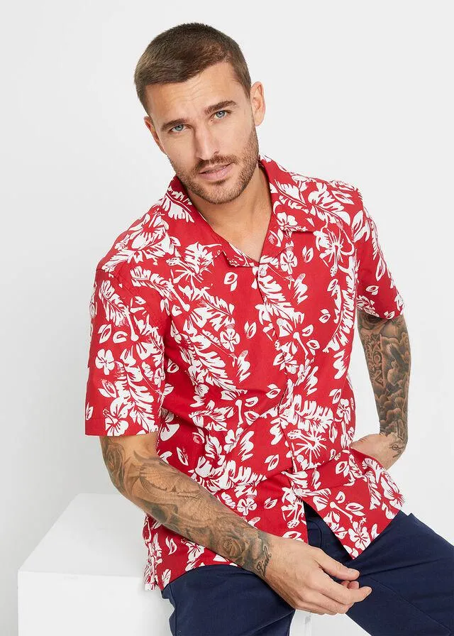 Cămaşă hawaii, mâneci scurte