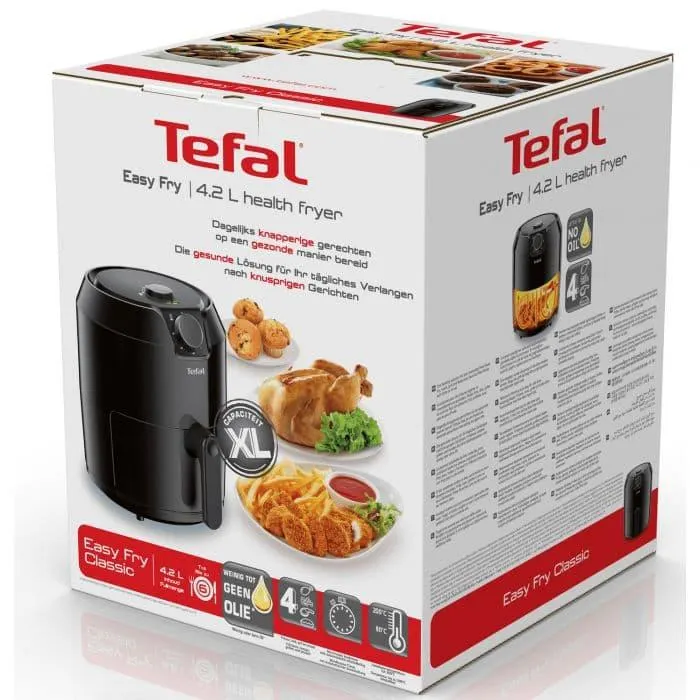 Friteuza cu aer cald Tefal Easy Fry Classic XL EY201815, 1500W, 4.2L, Temperatura ajustabila, Negru