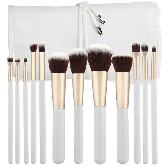 Set 12 pensule Tools4Beauty bej cu husa