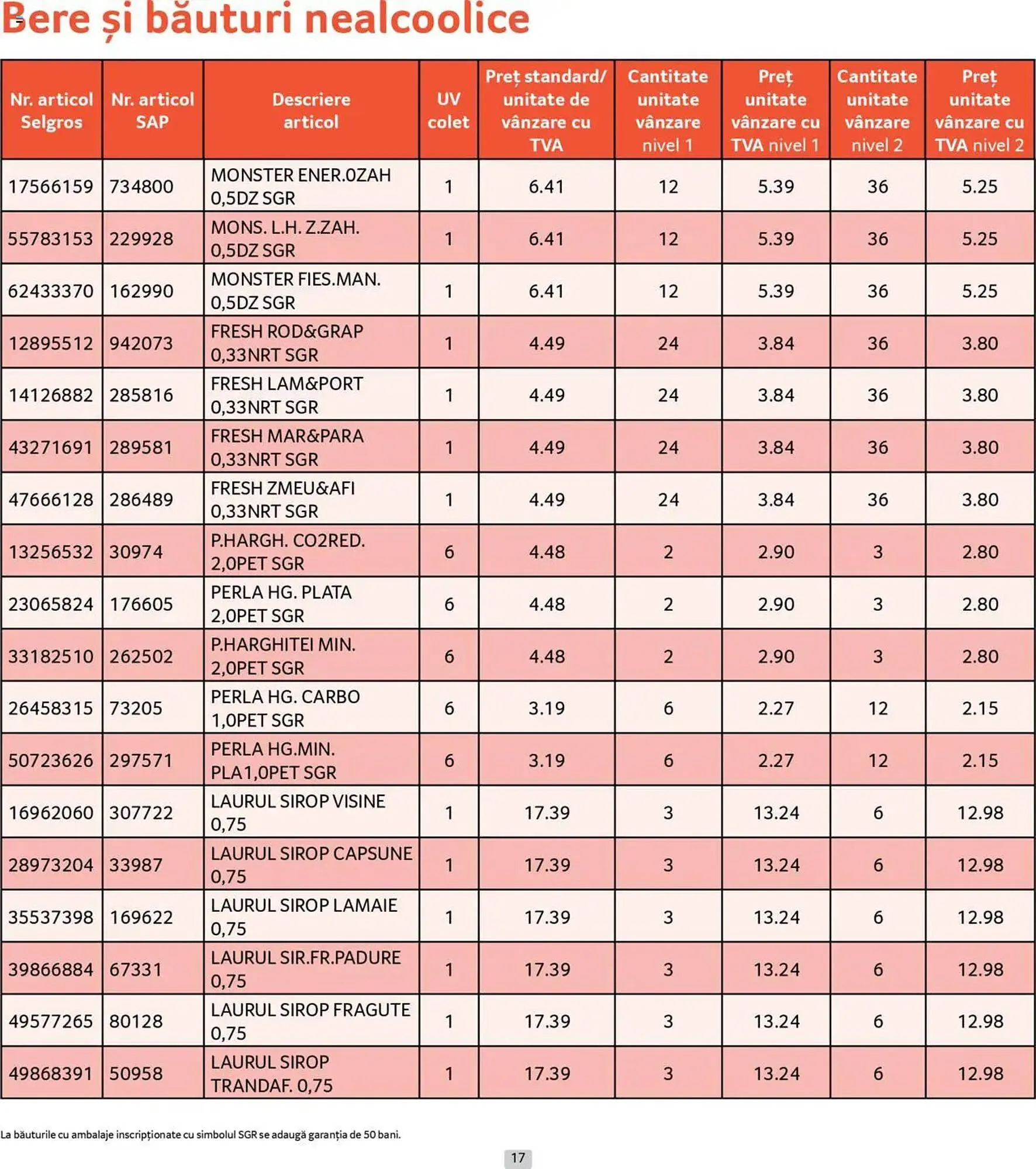 Catalog Catalog Selgros de la 30 iunie până la 31 iulie 2025 - Revista Pagina 17