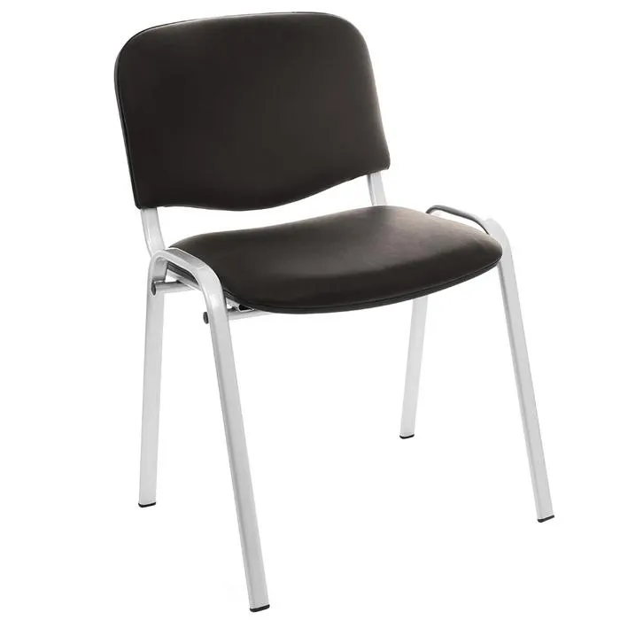 Scaun conferinta Sim, fix, imitatie piele, maro