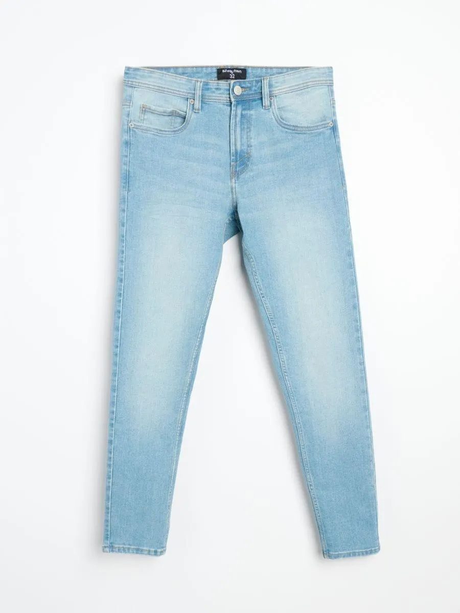 Blugi slim fit cu efect de spălare