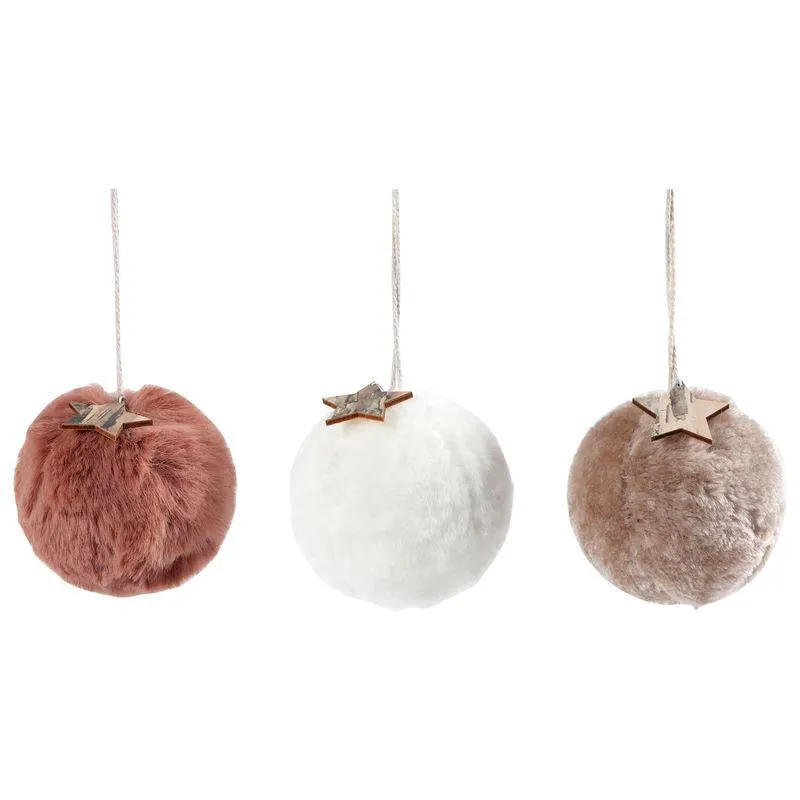 Glob pentru brad de Craciun Actuel, blana si steluta din lemn, 7.8 cm