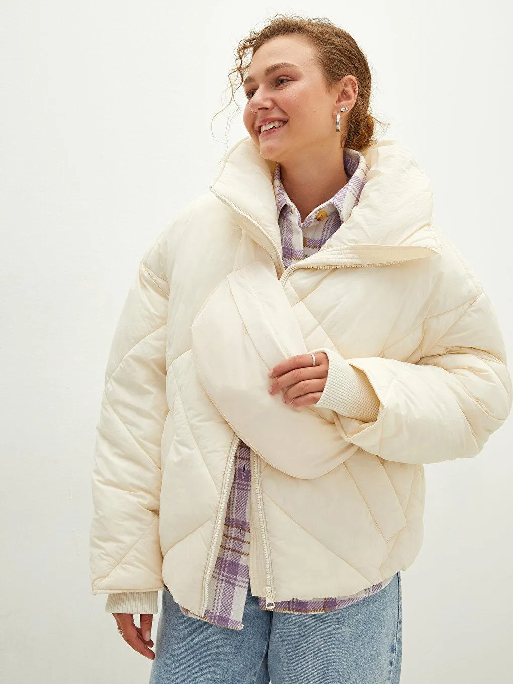 Tunică Din Tricot Cu Mânecă Lungă Și Guler În V