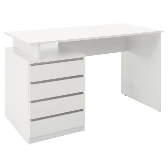 Birou cu sertare Hany, pentru calculator, alb, 118 x 60 x 75 cm, 2C