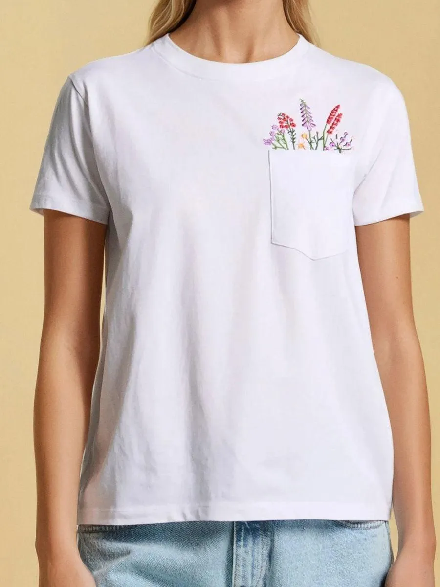 Tricou din bumbac cu broderie