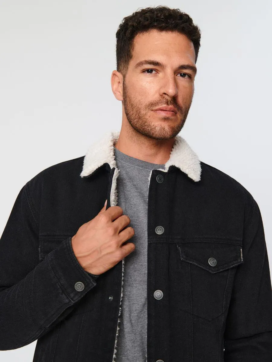 Jachetă sherpa din denim