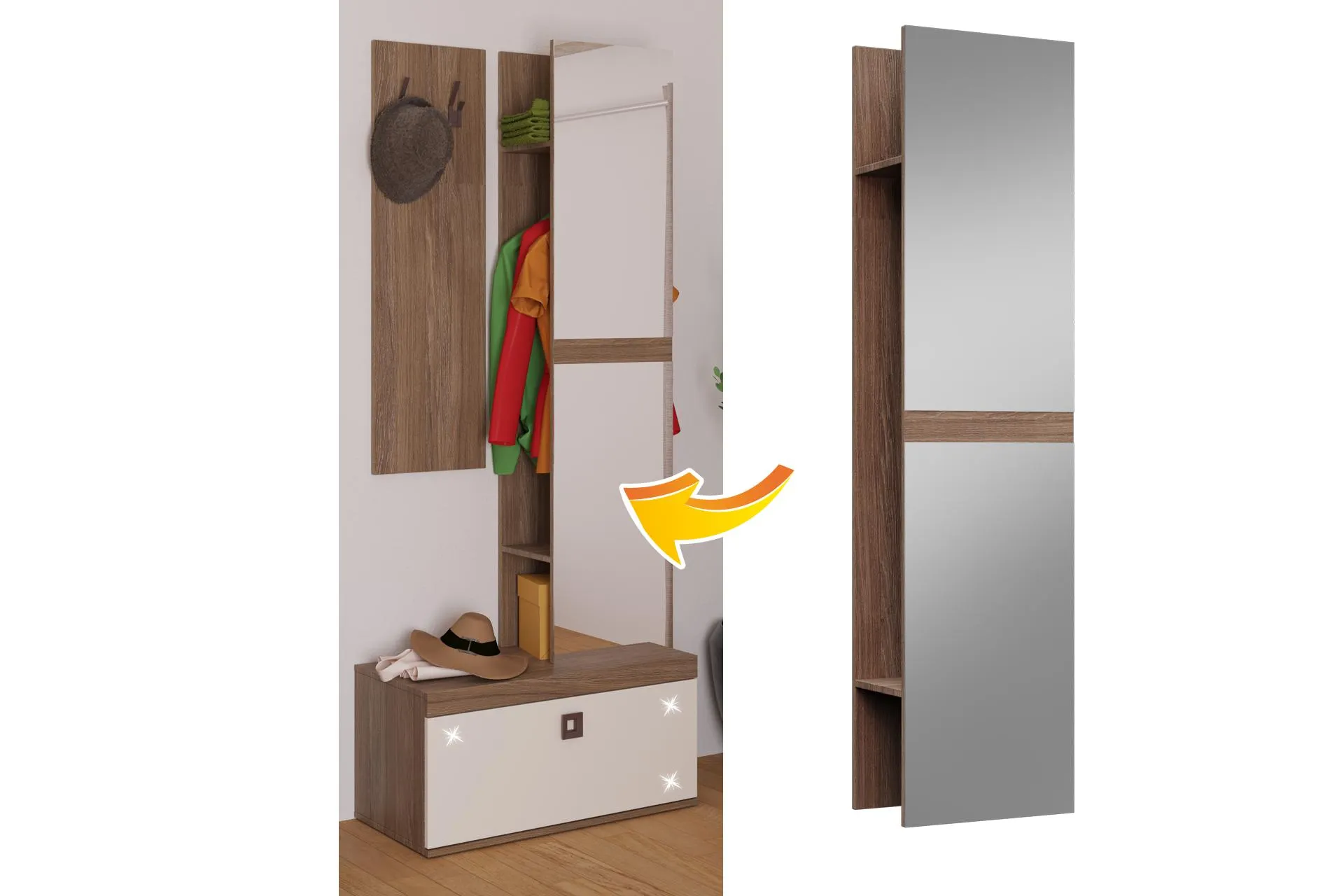 Garderobă cu oglinzi L40