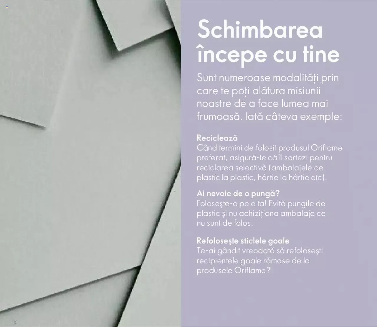 Catalog Oriflame catalog - Broșură Sustenabilitate de la 25 octombrie până la 31 decembrie 2023 - Revista Pagina 10