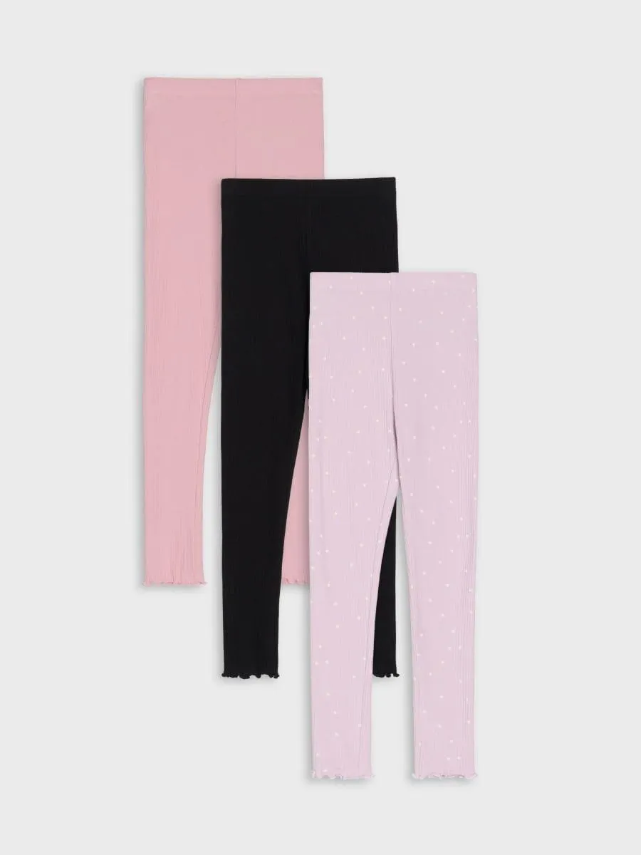 Colanți cu nervuri 3 pack