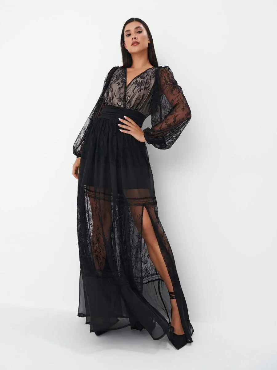 Rochie maxi de dantelă