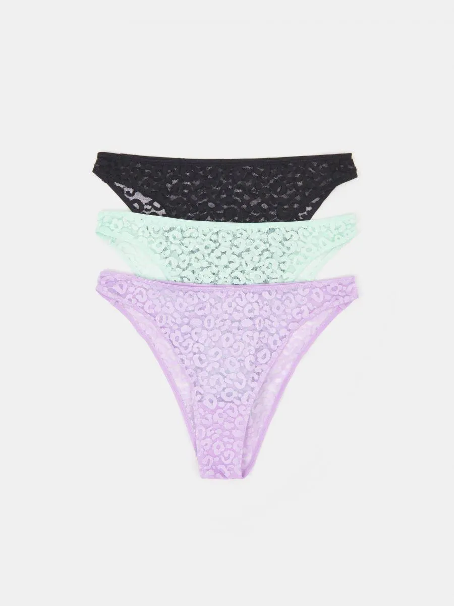 Set de 3 perechi de chiloți cu croială braziliană