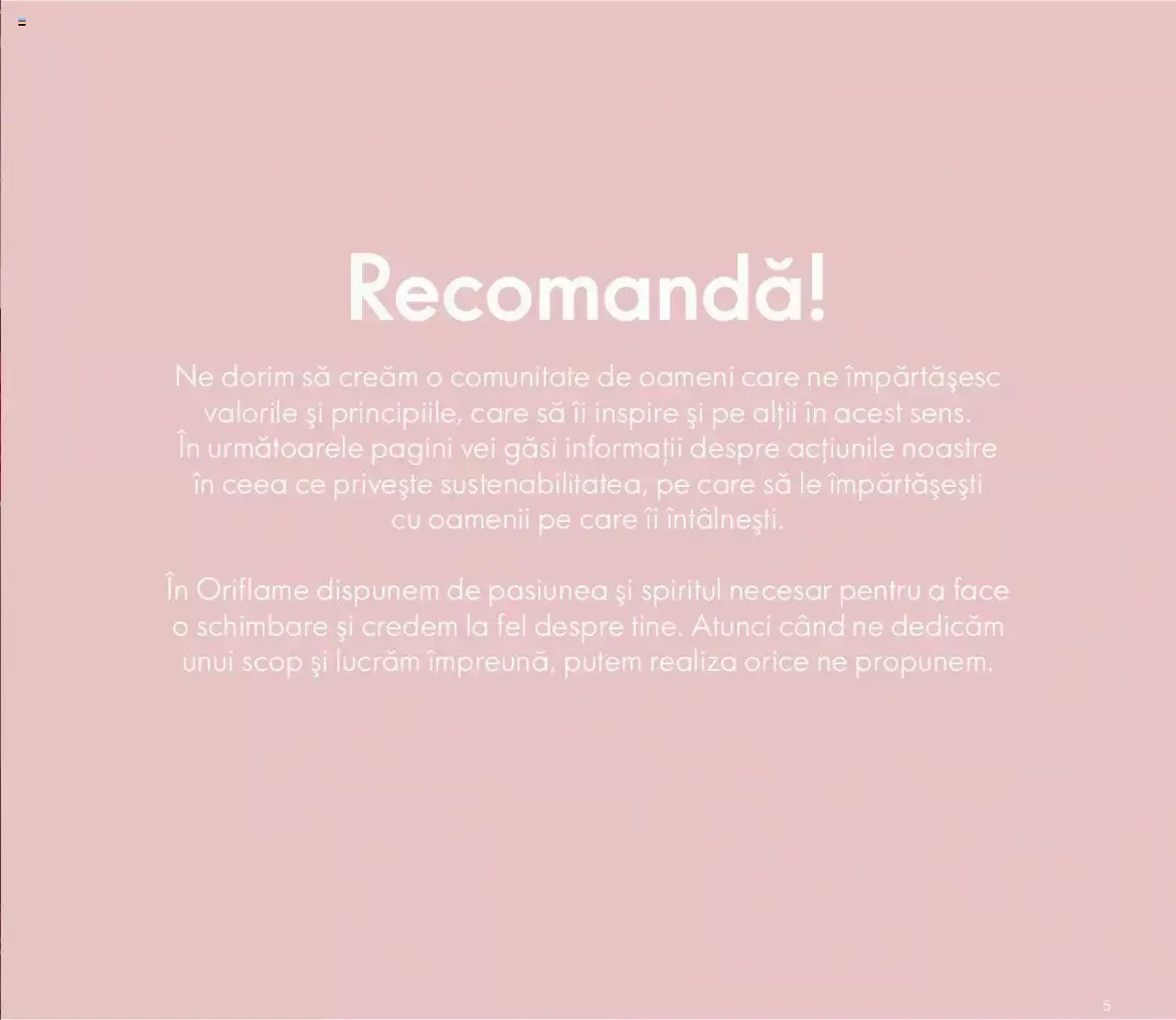 Catalog Oriflame catalog - Broșură Sustenabilitate de la 25 octombrie până la 31 decembrie 2023 - Revista Pagina 5