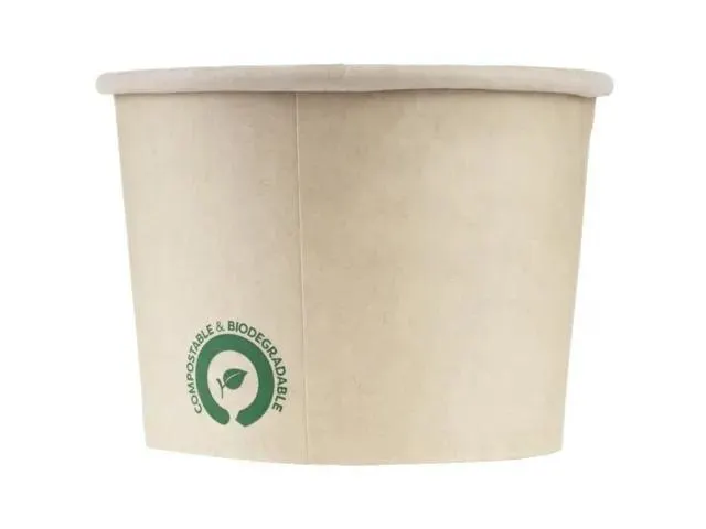 Set 25 boluri Biodeck Kraft, carton, 480 ml, Maro