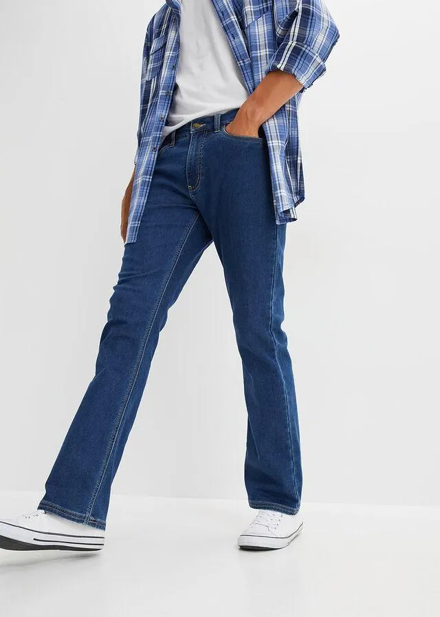 Blugi termo cu stretch, bootcut