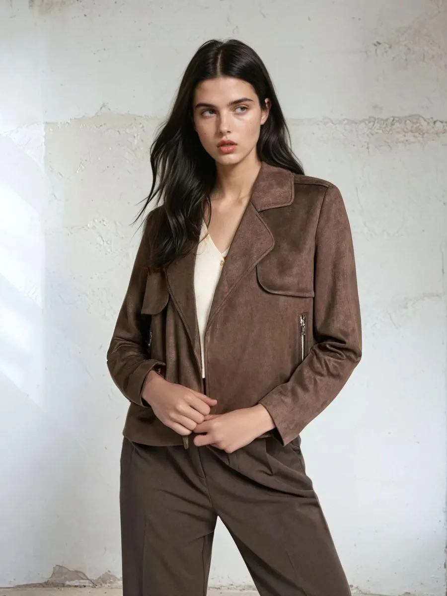 Geacă cu efect de piele întoarsă