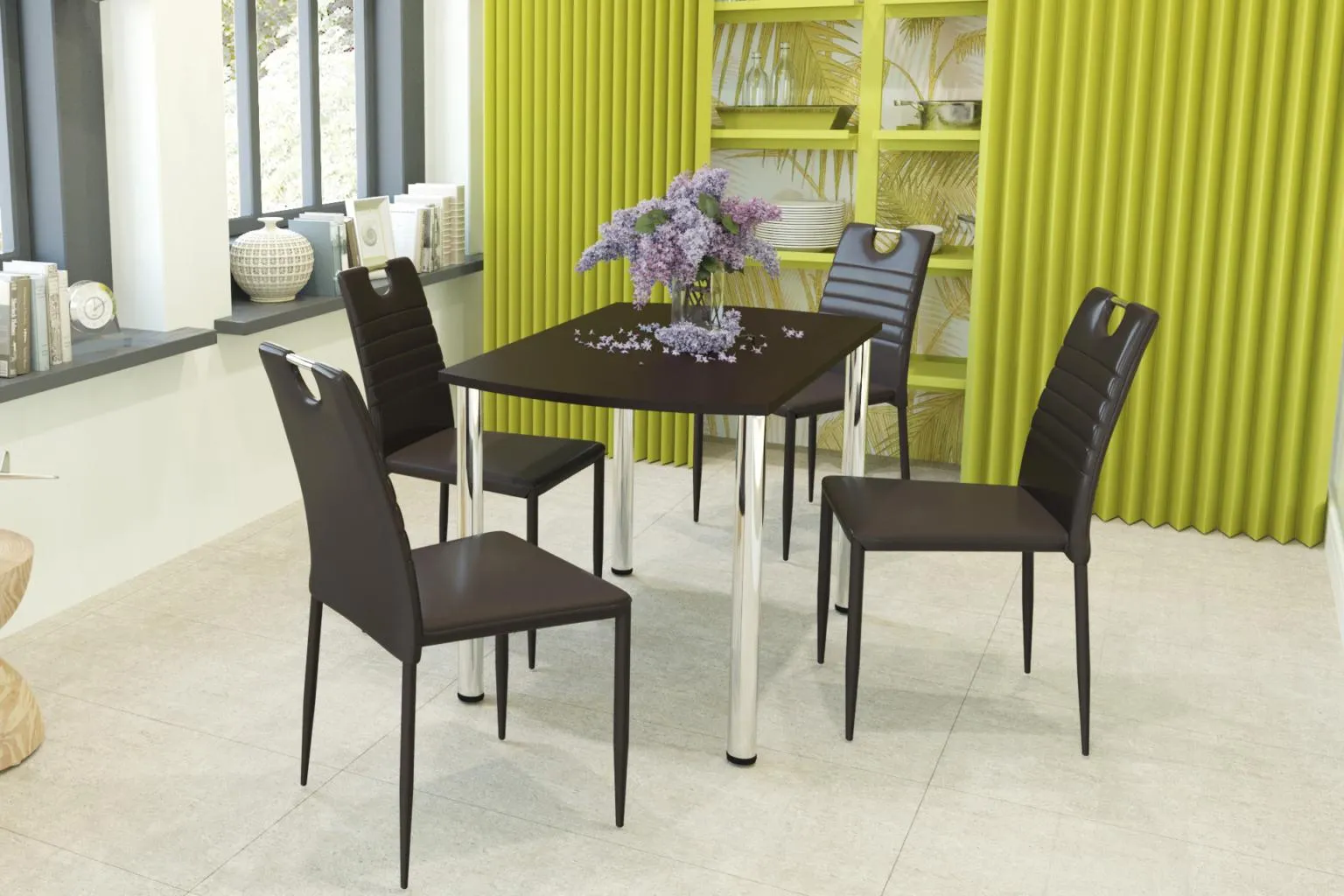 Pachet masă mică Colibri și 4 scaune Colibri