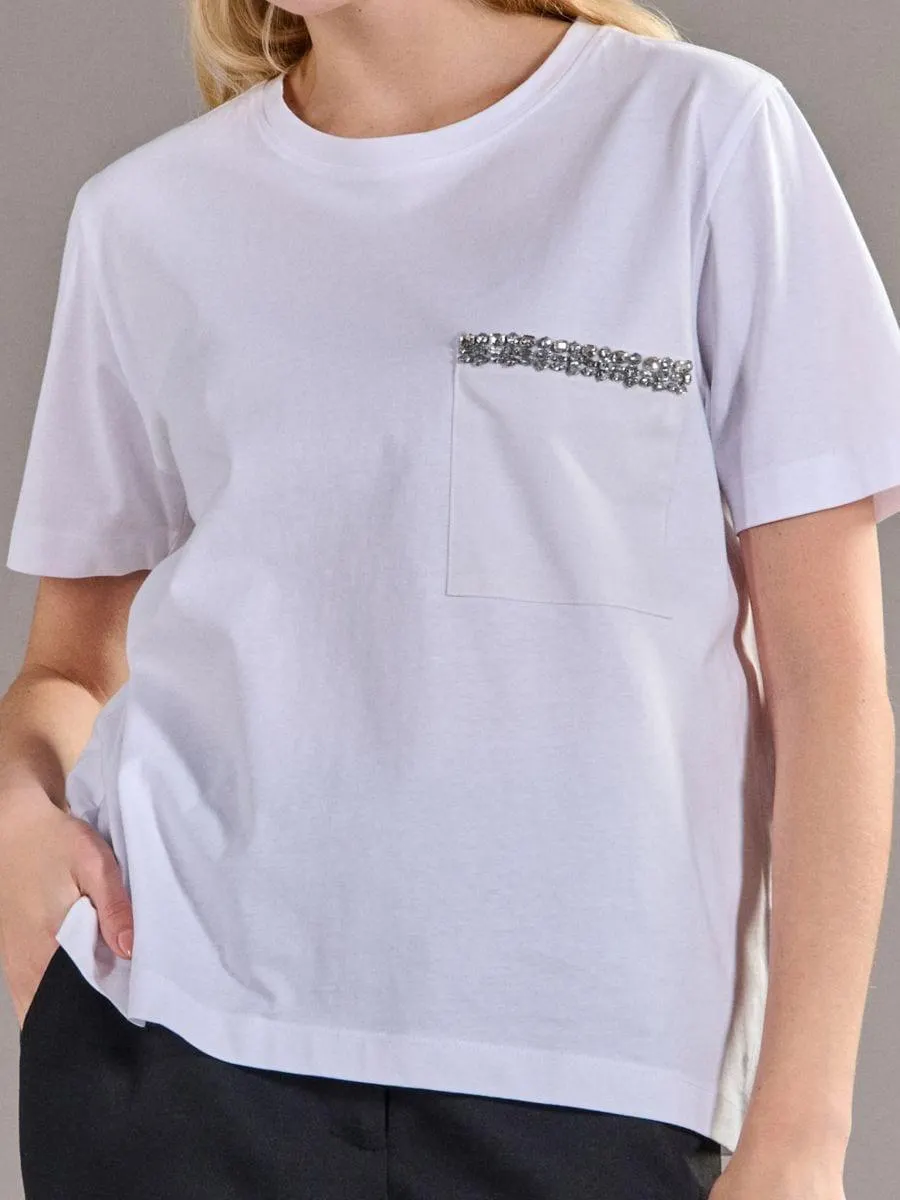 Tricou cu buzunar decorativ