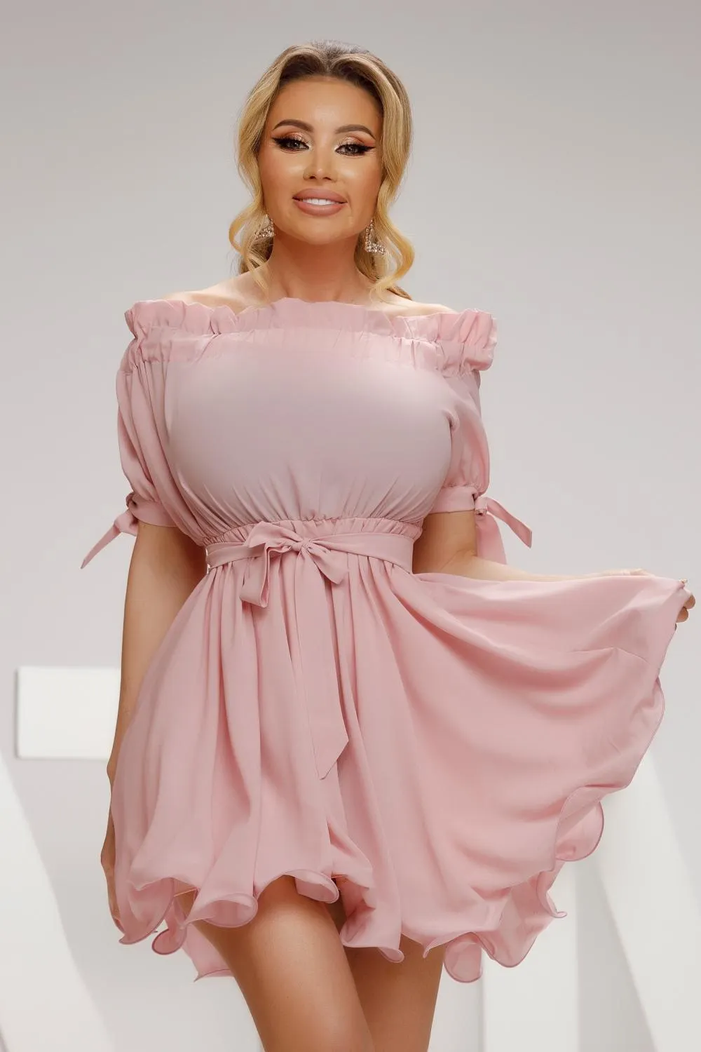 Rochie baby doll roz prafuit