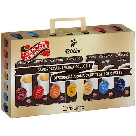 Pachet capsule cafea Tchibo Cafissimo Collection, 7 Sortimente, 70 capsule, 506g