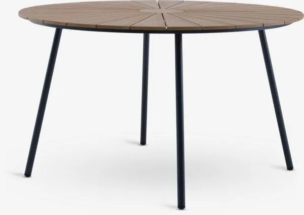Tavolo da esterno RANGSTRUP Ø130 naturale/nero