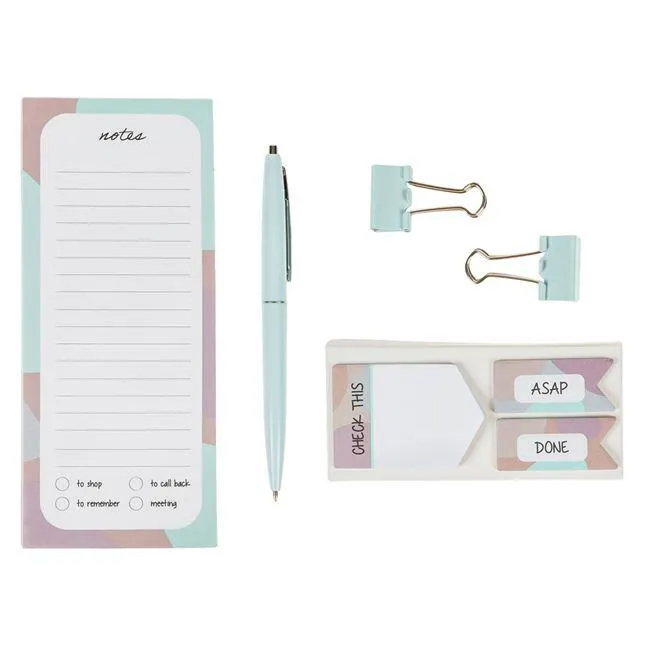 Set Birou Carnetel Pix Agrafe Semne de Carte Autocolante & Notite - 7 buc