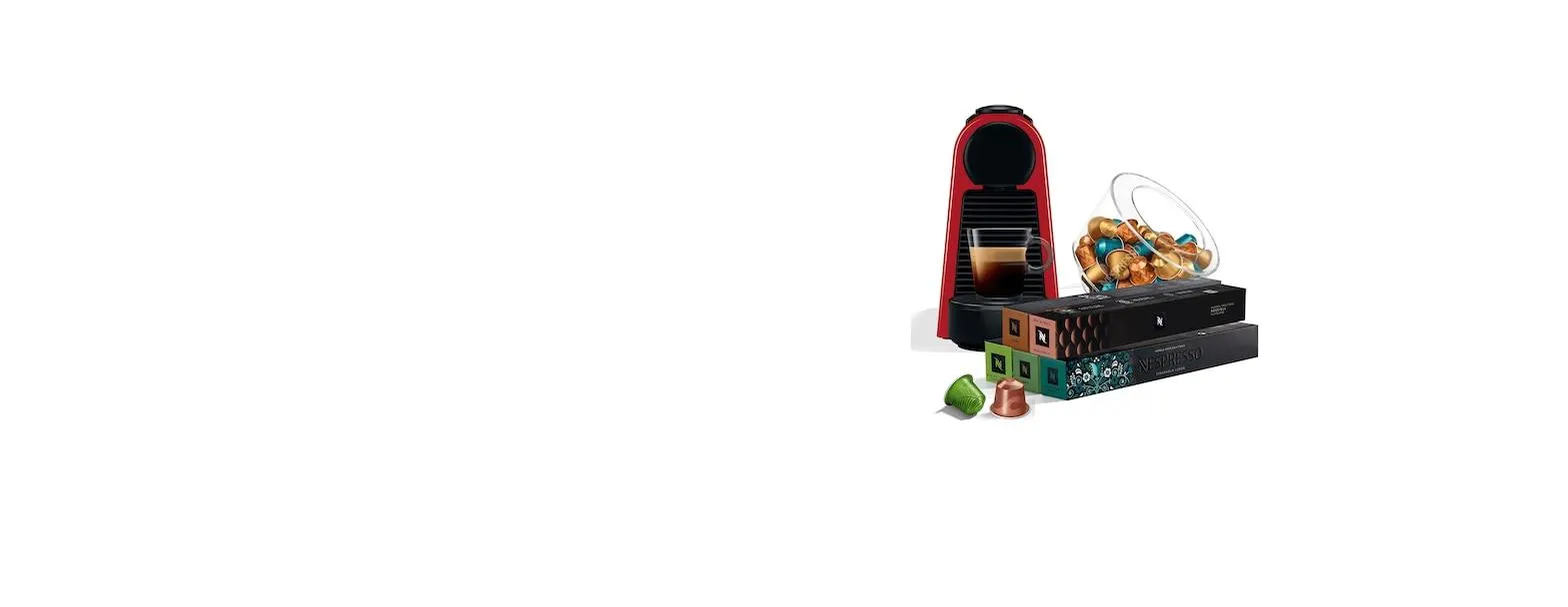 Pachet Essenza Mini D30 Roşu, cafea & suport capsule