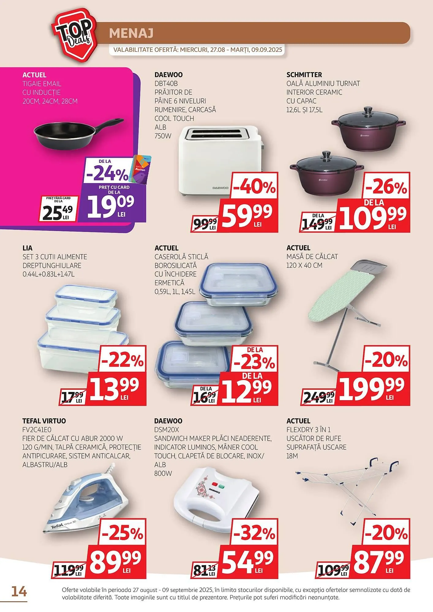 Catalog Catalog Auchan de la 27 august până la 9 septembrie 2025 - Revista Pagina 14