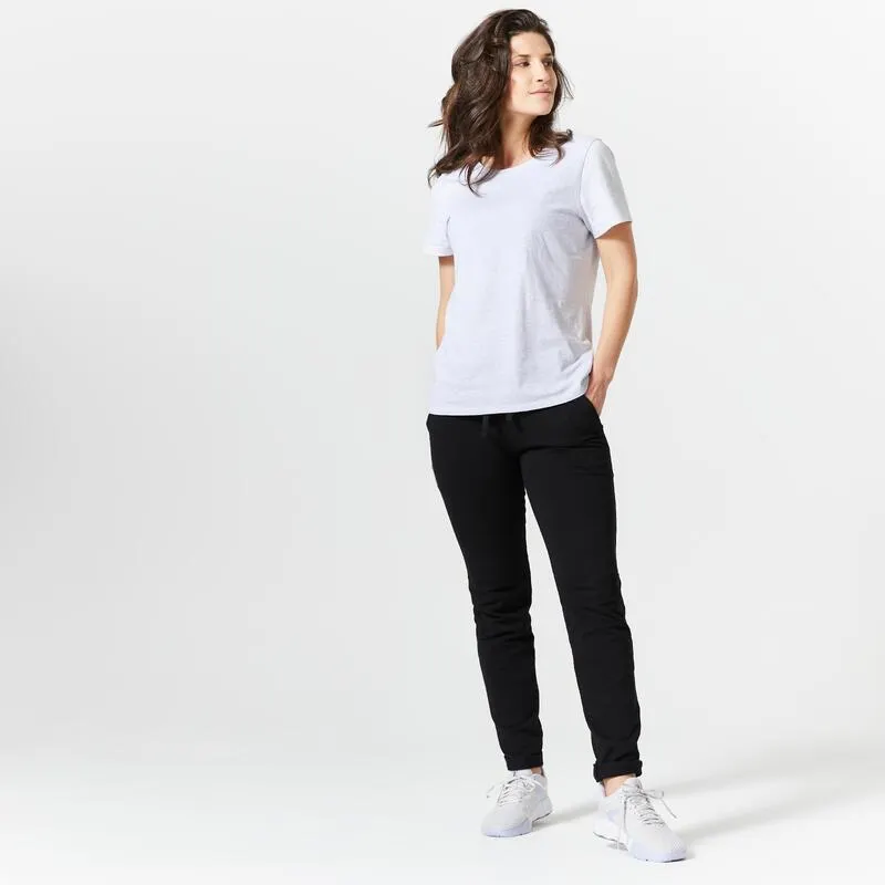 Pantalon de trening Slim 500 Fitness Negru Damă