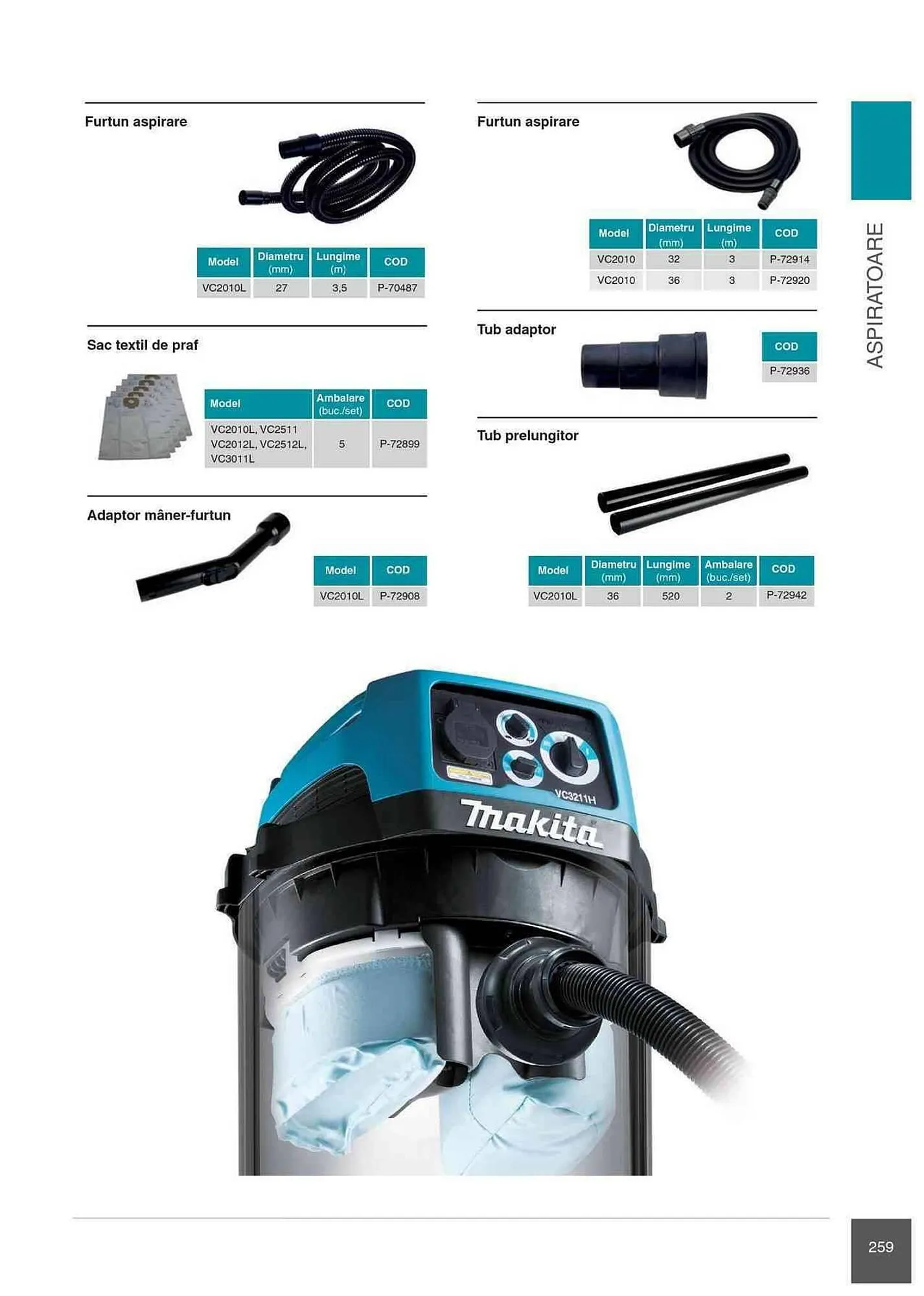 Catalog Makita catalog de la 1 ianuarie până la 31 decembrie 2023 - Revista Pagina 259