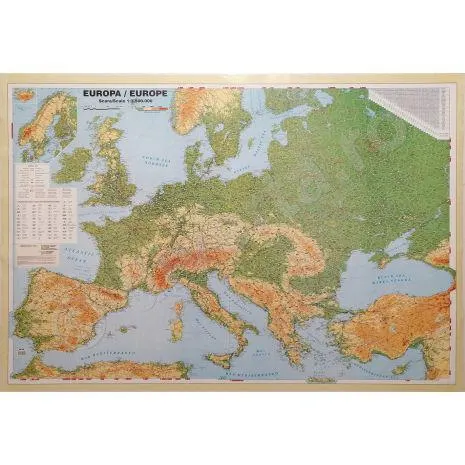 EUROPA, harta de perete politica, 100x140cm, scara 1:3.500.000, laminata, baghete