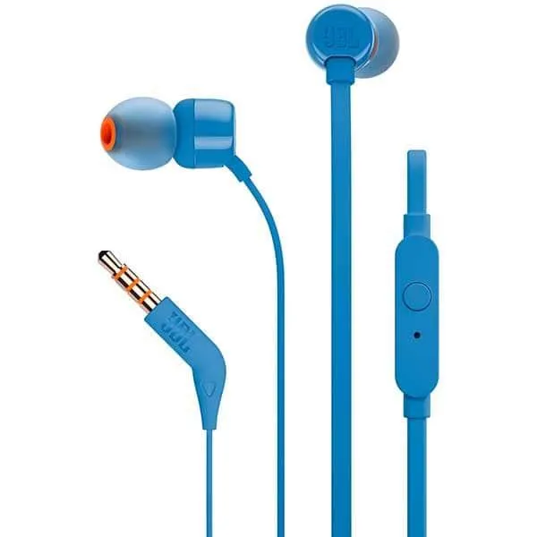Casti JBL TUNE 110, Cu Fir, In-Ear, Microfon, albastru