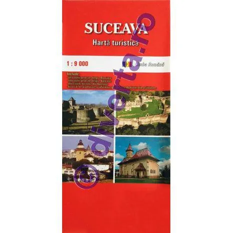 SUCEAVA, harta pliata turistica, rutiera, 50x70cm, scara 1:9.000