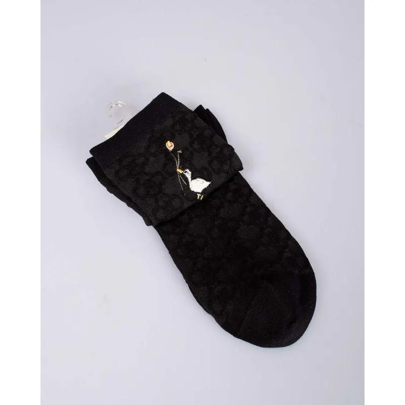 Sosete negre cu model pentru femei