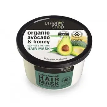Masca de par Bio Reparatoare cu Avocado si Miere, 250ml, Organic Shop