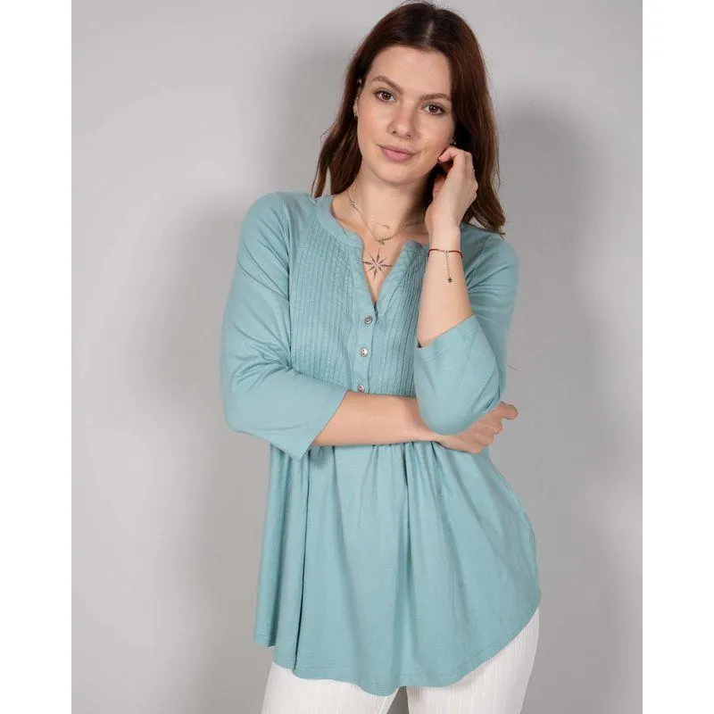 Bluza uni cu nasturi la baza gatului N240157070