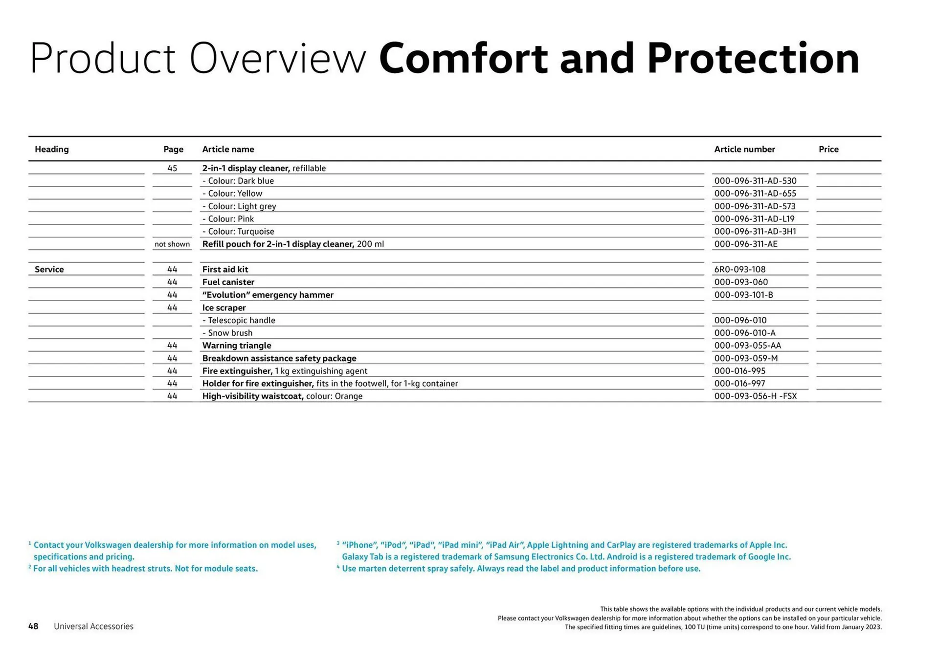 Catalog Volkswagen Accessories For The Tiguan & Tiguan Allspace catalog de la 26 iulie până la 31 decembrie 2023 - Revista Pagina 48