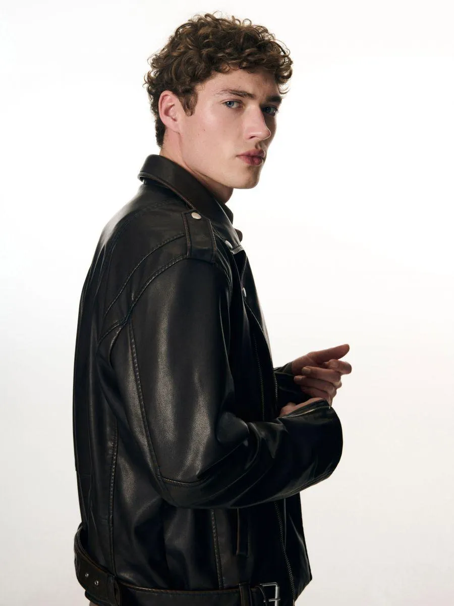 Geacă biker din piele ecologică